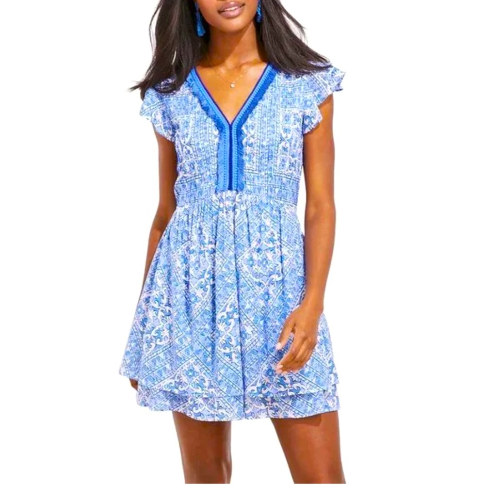Women's Vineyard Vines Cay Scarf Print Pintuck Dress M
